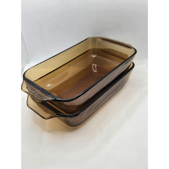 1 Anchor Hocking   Small Amber BAKING LOAF PAN BOWL  USA - Picture 9 of 9